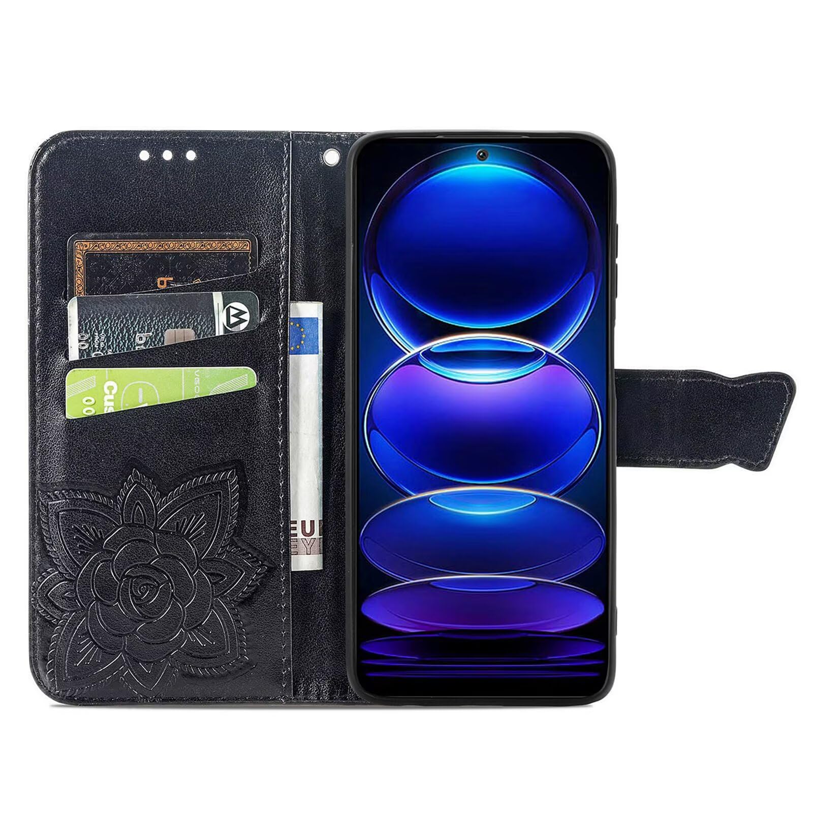 Amazon.com: ZXL Black Flip Wallet Case for MOTOS50 Butterfly